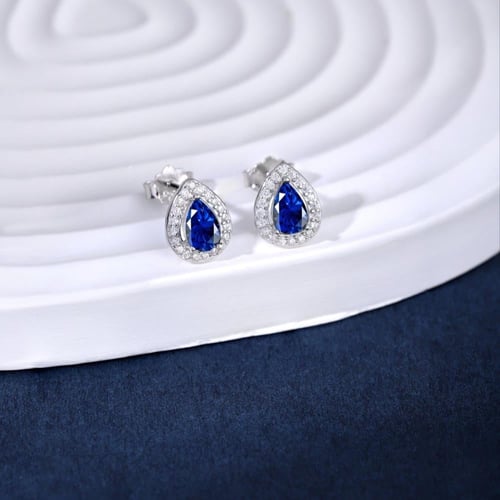 حلق قطرة blue | فضة عيار 925