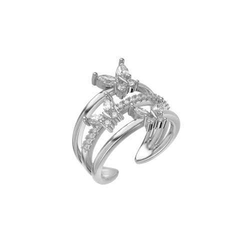 خاتم أنيق فراشات | فضة عيار 925