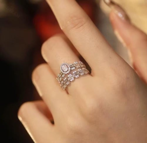 خاتم نسائي إيفلور Elegant twins | فضة عيار 925