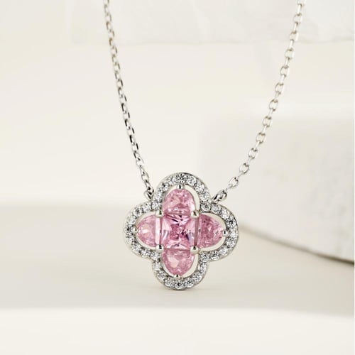 سلسال Pink Clover flower | فضة عيار 925