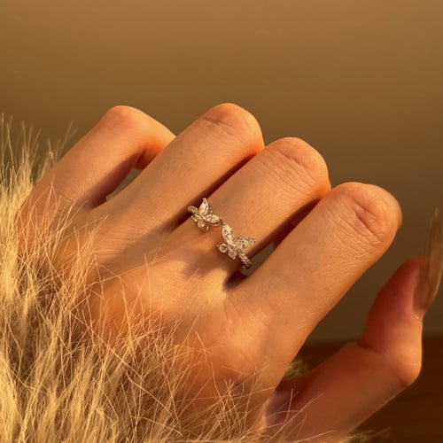 خاتم أنيق فراشة فضة 925