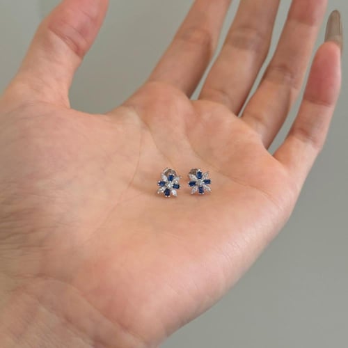 حلق بلور فضة عيار 925