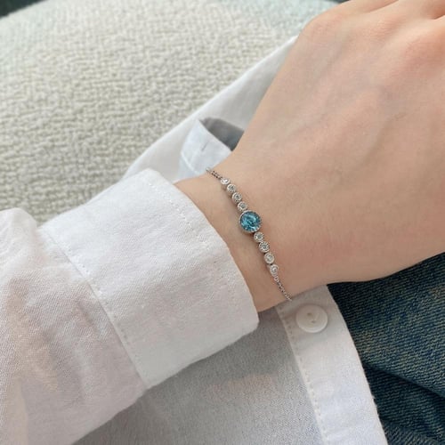 أسوارة بحجر ازرق | فضة عيار 925