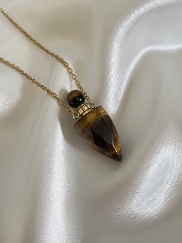 قلادة حجر عين النمر(tiger eye)