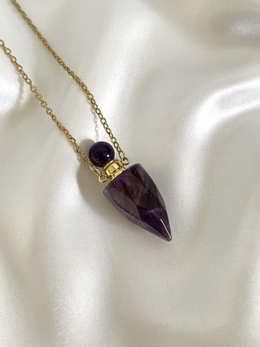 قلادة حجر الجمشت(amethyst)