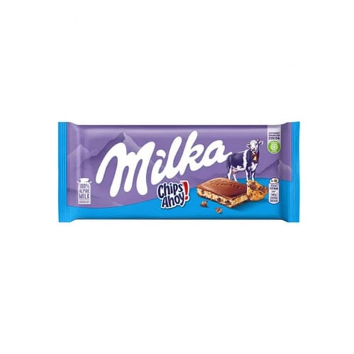 شوكولاتة ميلكا بالحليب مع شيبس أهوي 100 جم Milka M...