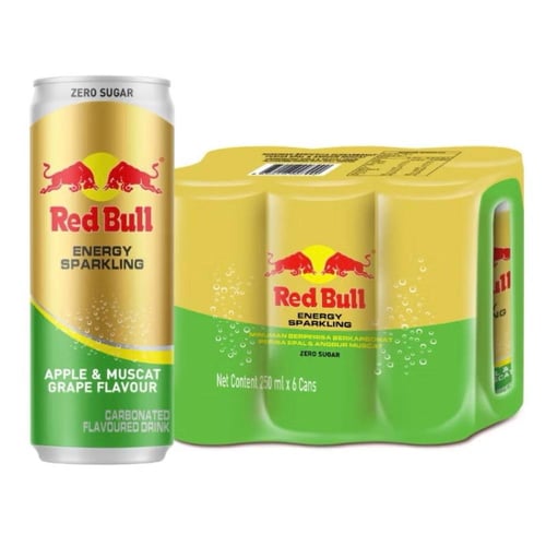 ريد بول سباركلينج تفاح وعنب مسقطي بدون سكر 250 مل...