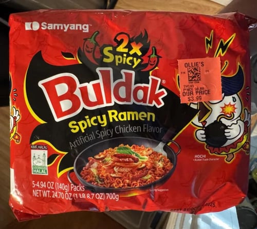 ساميانج بولداك رامن دجاج حار جدًا ×2 — 5 × 140 جم...