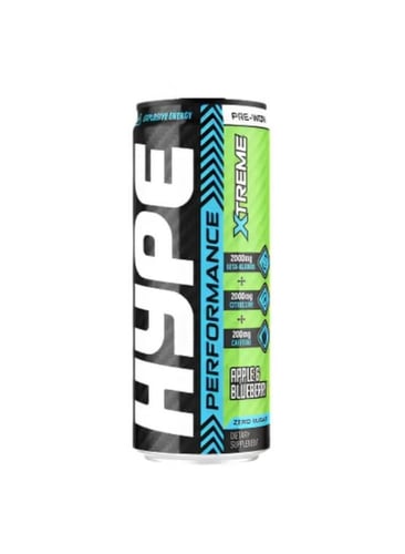 مشروب الطاقة هايب إكستريم قبل التمرين بنكهة التفاح...