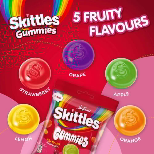حلوى سكيتلز جيلاتينا بنكهة الفواكه 120 جم | Skittl...