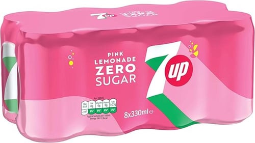 علبة 7UP PINK LEMONADE ZERO SUGAR | مشروب ليمون ور...