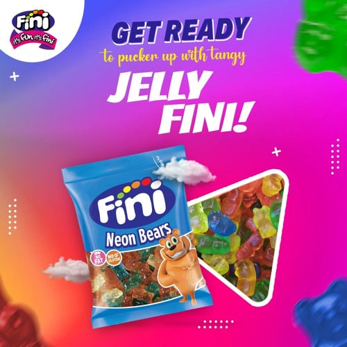 حلوى جيلي فيني نيون بيرز الملونة | Fini Neon Bears...