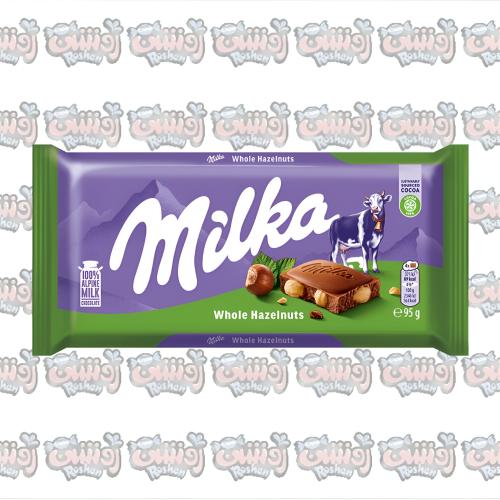 شوكولاتة ميلكا بالبندق الكامل 95 جم Milka Whole Ha...