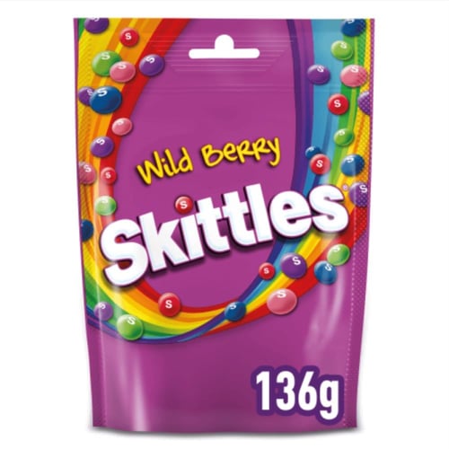 حلوى سكيتلز توت بري 136 جم Skittles Wild Berry Can...
