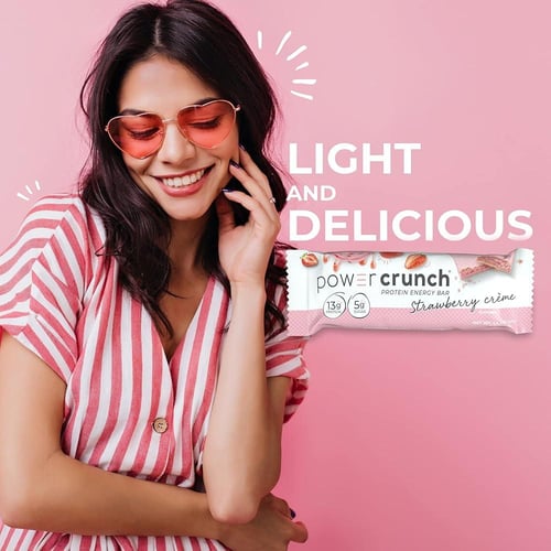 باور كرنش ويفر بروتين بار بنكهة كريمة الفراولة | P...