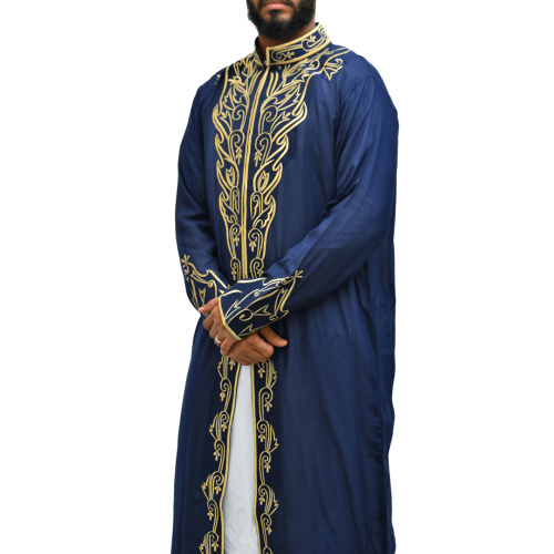طقم عباية عريس كحلي