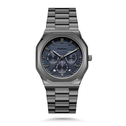 ساعة رجالية ستيل باللون التيتانيوم