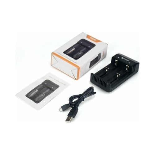 شاحن بطاريات بمنفذين