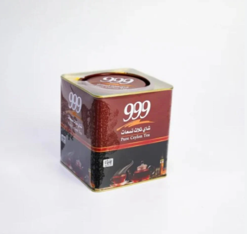 شاي ثلاث تسعات علبة حديد مربع 250 جرام