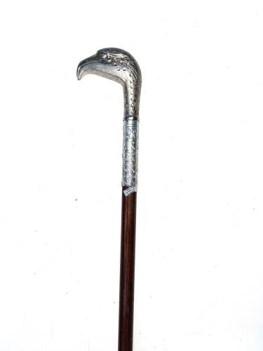 عصا اماراتي راس نسر فضي