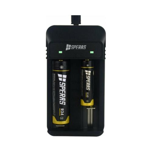 شاحن بطاريات بمنفذين