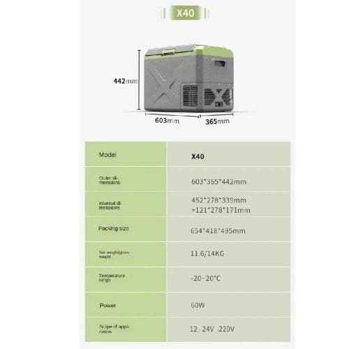ثلاجة سيارة 40 لتر دي ال سي المطوره