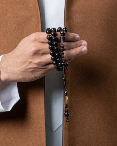 سبحة خشب أبنوس دائري