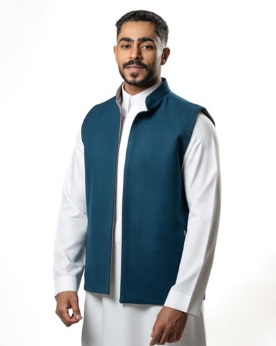 سديري دبل فيس تركوازي ورمادي دافئ