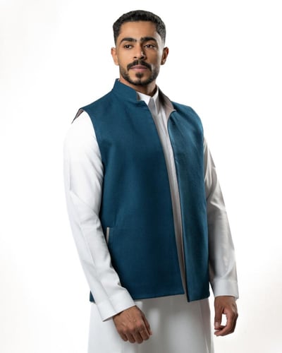 سديري دبل فيس تركوازي ورمادي دافئ