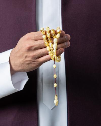 سبحة مستكة (شبه الكهرمان) بيضاوي