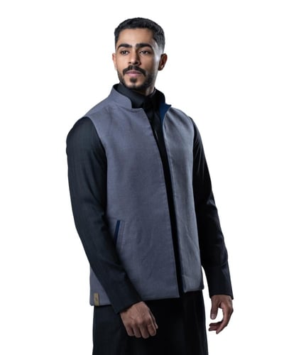 سديري دبل فيس رمادي داكن وكحلي