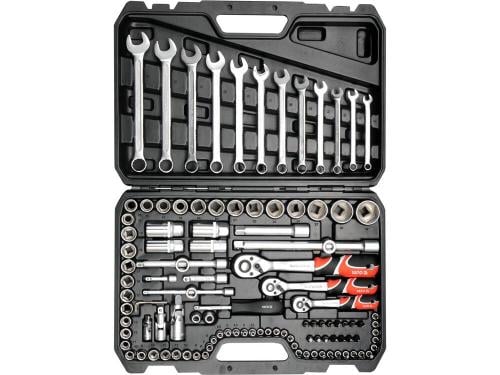 مجموعة مقابس 1/4"، 3/8" و 1/2" 111 قطعة YT-38831