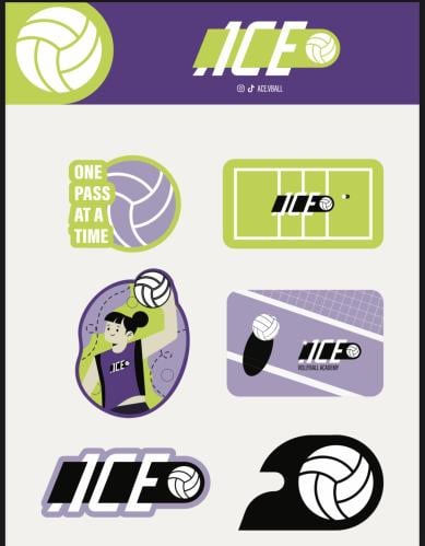 Volleyball stickers