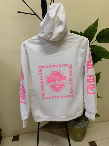 بلوفر الاهلي الابيض مع الوردي