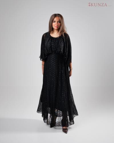 فساتين سواريه لامعه نجمة الليل – فخامة الأسود بنقش...