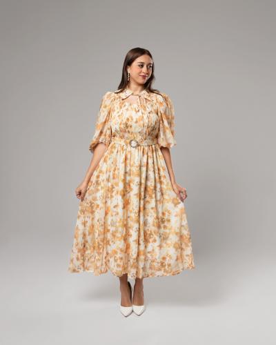 فستان مزهر بألوان متعددة