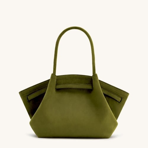 حقيبة هانا متوسطة الحجم من جلد الغزال الصناعي - زي...