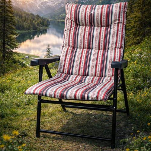 كرسي رحلات قابل للطي مبطن بنقشة السدو التراثية - م...