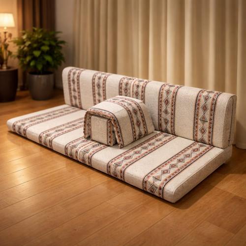 جلسة أرضية عربية قماش مخمل تركي بتصميم تراثي جذاب...