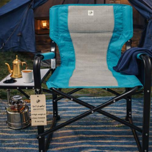 كرسي تخييم فاخر قابل للطي مع طاولة جانبية – مريح و...