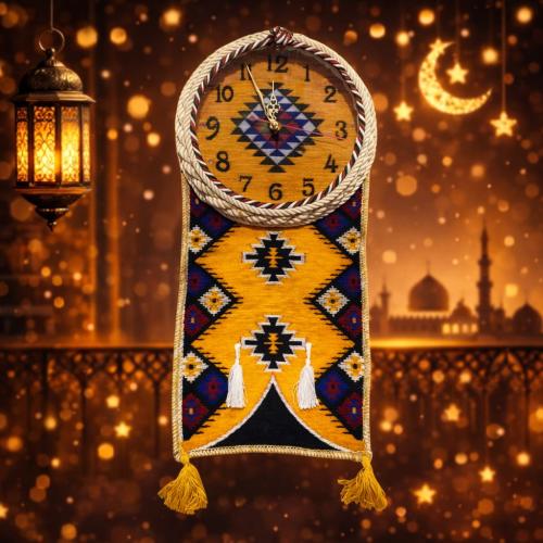 ساعة جدارية تراثية بتصميم السدو – لمسة من الأصالة...