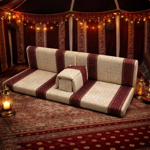 جلسة أرضية عربية قماش مخمل تركي بتصميم تراثي جذاب...