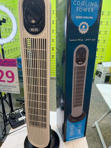 مروحة برجية عمودية بتوزيع هواء واسع وثلاث سرعات
