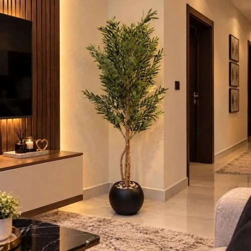 شجرة زيتون صناعية كثيفة بارتفاع 180 سم