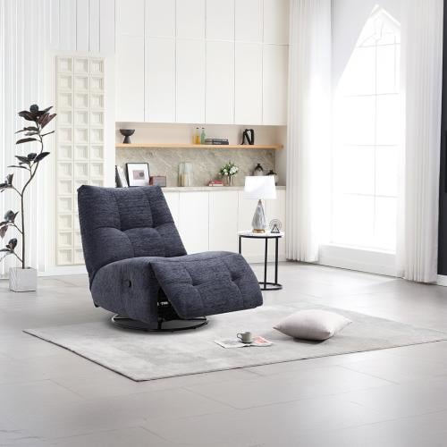 Light navy relaxation chair – rocking and rotating with manual reclining feature