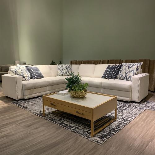 Luxury "New Classic" corner sofa – creamy white ve...