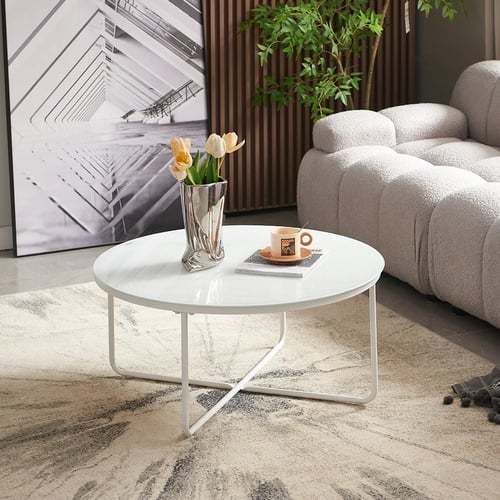 Luna round coffee table – glass top