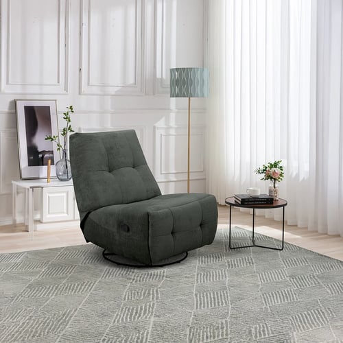 Relaxation chair Olive Green – rocking and rotating with manual reclining feature