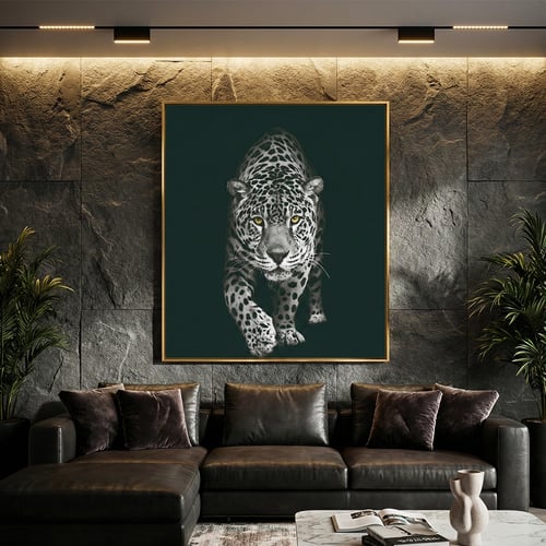 "Jawar Al-Nimr" artistic painting - Jaguar Majesty Canvas