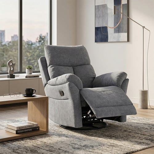 Seya single relaxation chair - polyester - modern gray